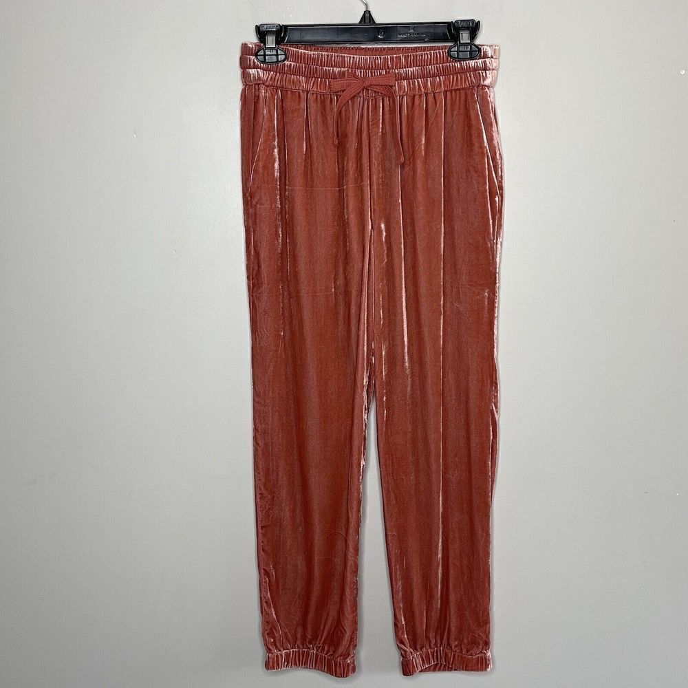 J CREW Jogger Pants Womens 00 Velvet NEW Straight Orange Pockets Elastic Waist